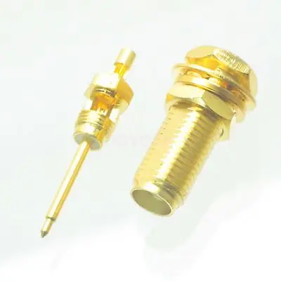 

DHL/EMS 100 pcs connector RP*SMA female plug nut bulkhead solder 1.13 cable straight F 17mm -h2
