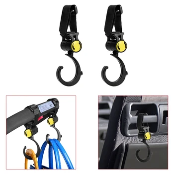 

2pcs/lot Baby Hanger Baby Bag Stroller Hooks Pram Rotate 360 Degree Cart Hook Accessories