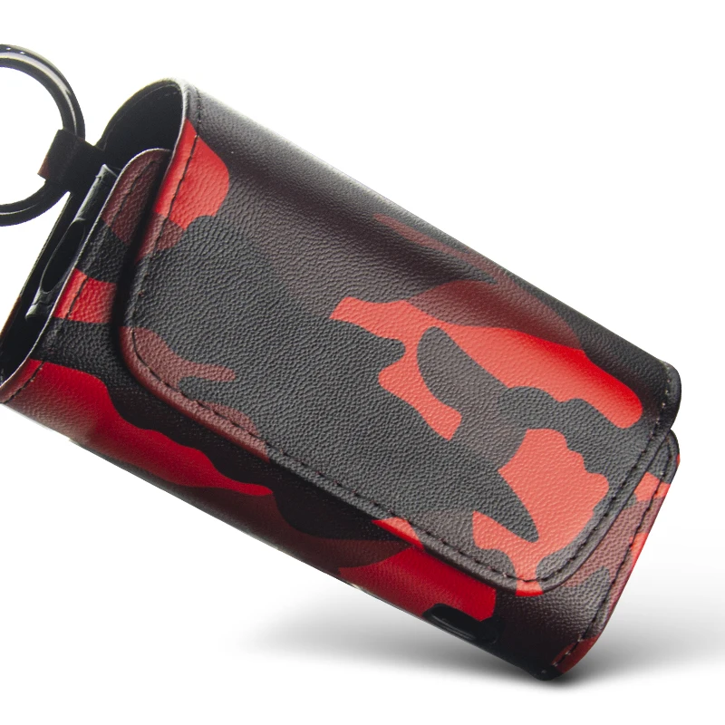 

Camouflage leather e-cigarette storage bag for iqos 3.0 cigarette case protection bag clamshell portable hook bag accessory tool