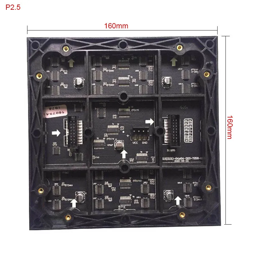 Led panel 160*160mm P2.5 1/32 Scan SMD2121 64*64 pixels 3in1 RGB full color led module for indoor LED display screen video wall