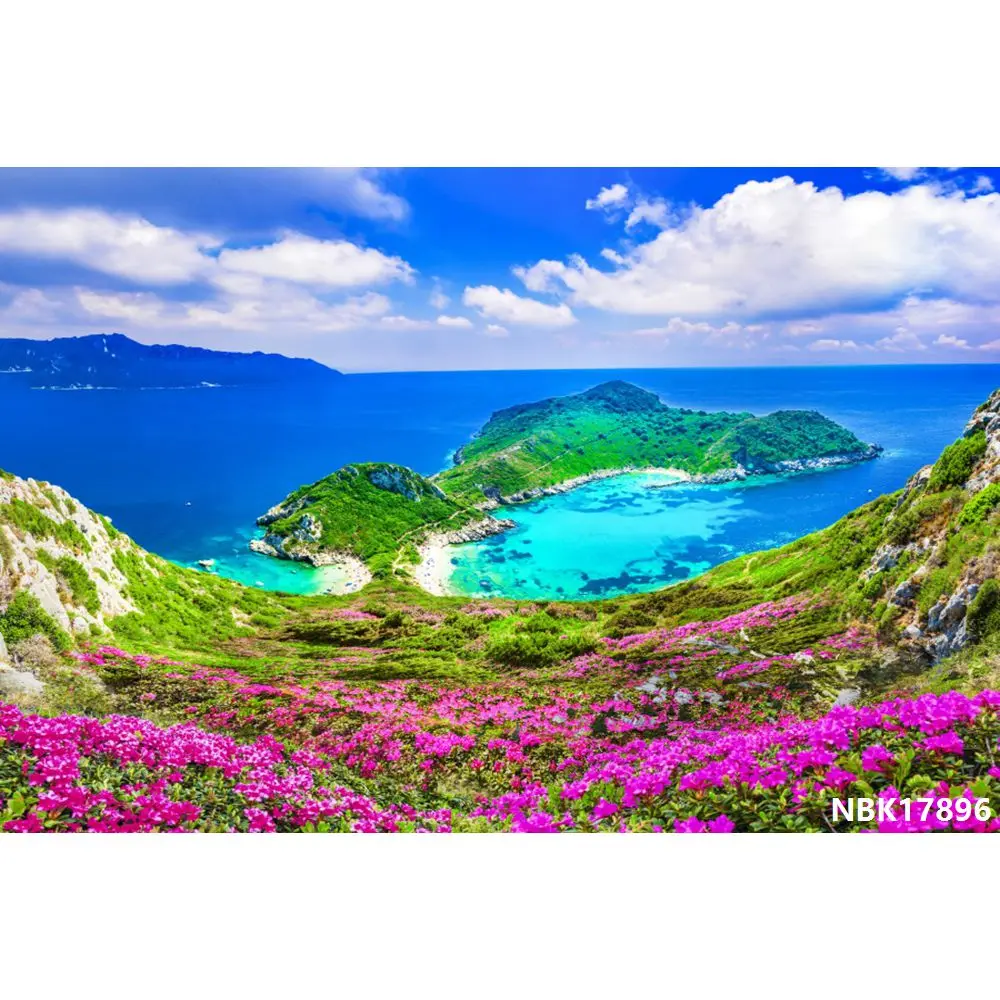 thumbnail image 1 of Fondos de fotografía de paisajes naturales con cielo azul, nubes blancas, montañas, árboles y ríos para bebés, 1 of 5