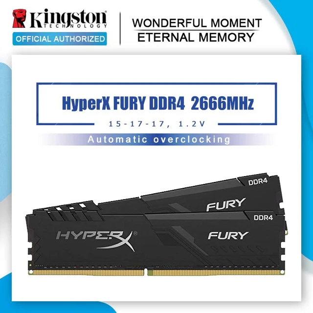 Kingston Game RAM 8GB 16GB DDR4 2666Mhz 1.2V CL16 DIMM 288-pin HyperX Fury Memory for Desktop 1