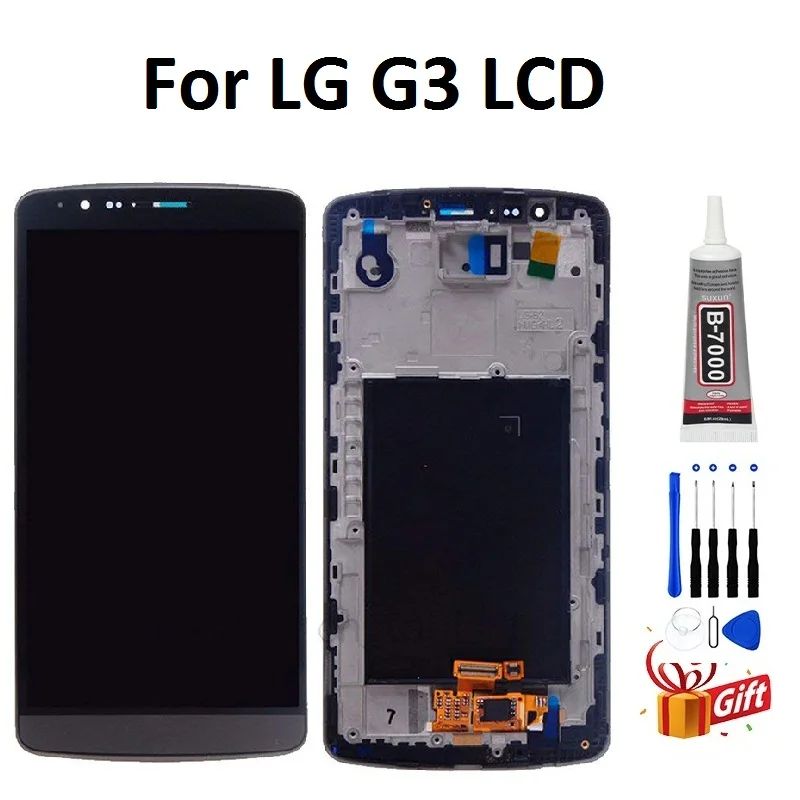 ЖК-дисплей 5 дюйма для LG G3 D850 D851 D855 сенсорный экран с рамкой в сборе оригинальная