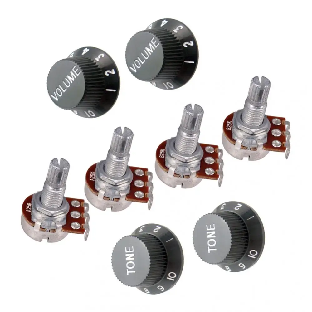 Guitar Speed Control Knob and 18mm Split shaft Guitar Volume Tone Pots Black