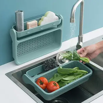 

Foldable Rotatable Sink Wall Mount Storage Shelf Draining Rack Kitchen Tool