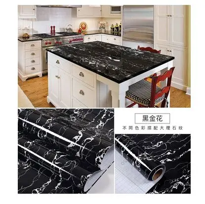 Thickening Waterproof Marble Wallpaper Cabinet Desktop Countertop Furniture Renovation Sticker Kicking Line Self-adhesive