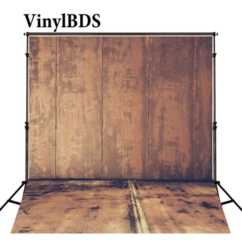 

VinylBDS Newborn Baby Fotografia Backdrops Wooden Wall Photography Background Iron Odl Style Floor Studio Background