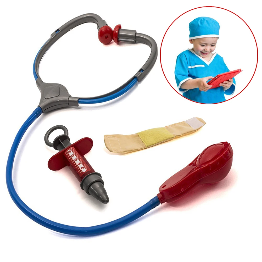 Blue Doctor Clothes Play Costume Professional Doctor Assembly Decoration Doctor Play Props Children Play House Toy Role Play