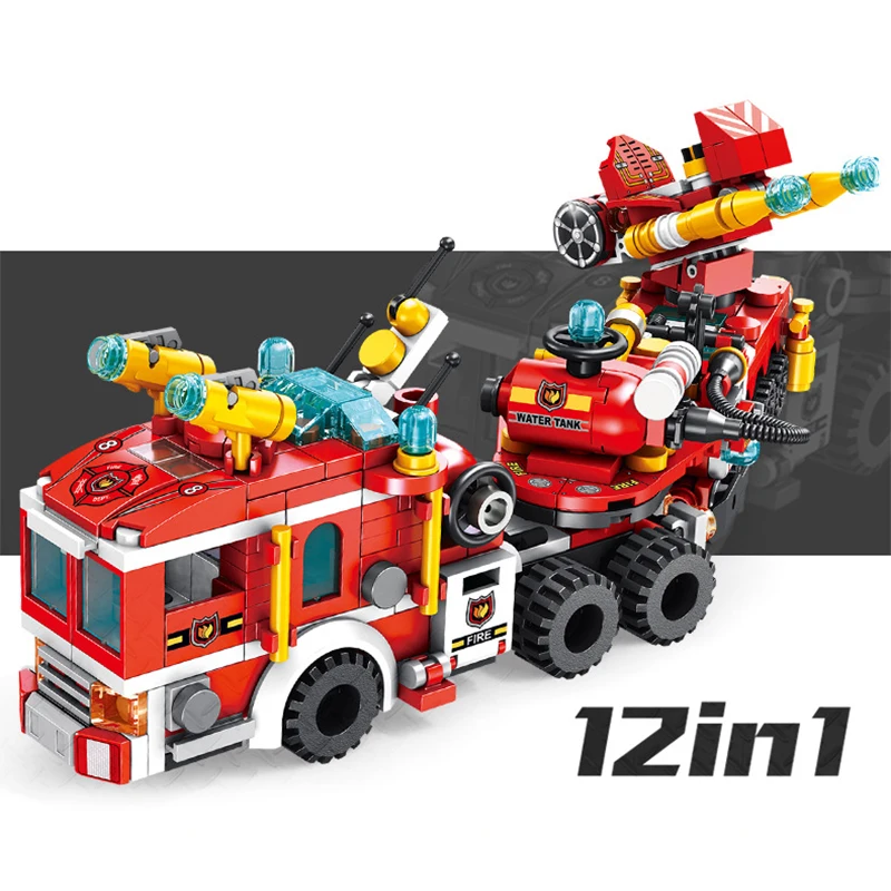 MissAbigale 12in1 Building Blocks Minecraftinglys Compatible Ingly City Firefighter Bricks Playmobil Toys & Hobbies For Children