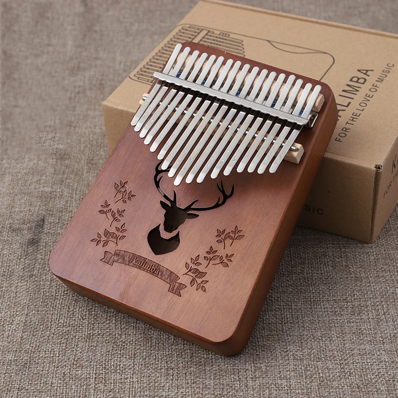 

Kalimba 17 Keys Thumb Piano High Quality Wood Mahogany Mbira Body Musical Instrument Gift With Learning Book Tune Hammer