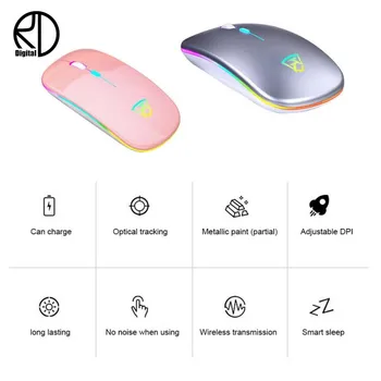

New Wireless Gaming Mouse Super Slim Computer Bluetooth Mouse Rechargeable Ergonomic Mouse 2.4Ghz USB Optical Mice For Laptop PC
