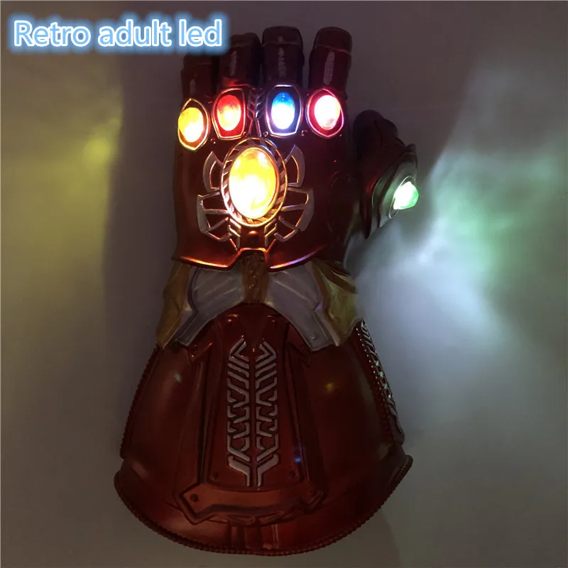 1: 1 светодиодный светильник Thanos Gauntlet Военные перчатки косплей Хэллоуин костюм реквизит Endgame 4 Quantum - Цвет: Retro adult led