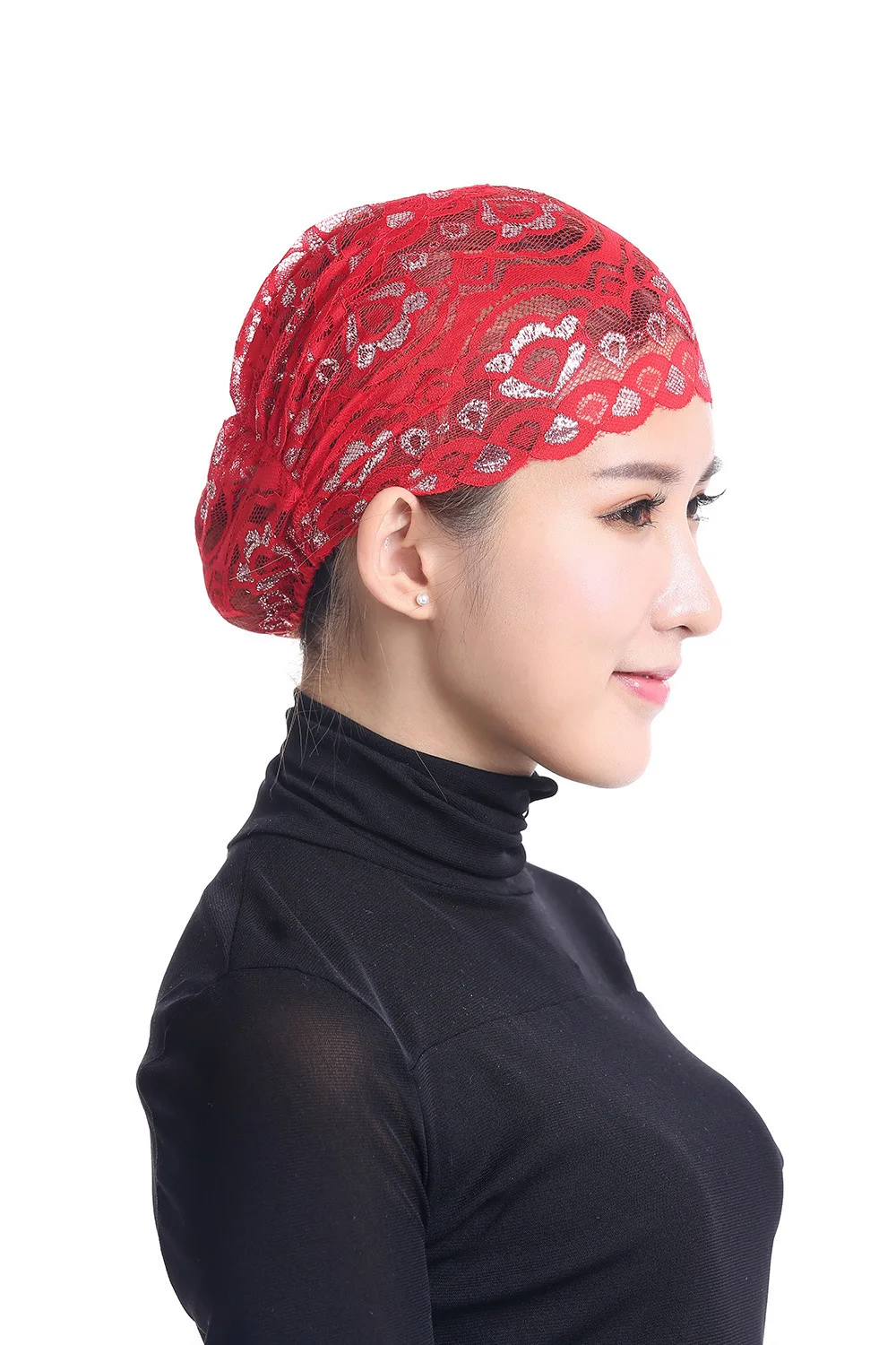 DJGRSTER 2019 Новый Полный Обложка Внутренний мусульманская хиджаб с кружевом Кепки Исламская голову носить шляпу Хид 12 Цветов Для женщин