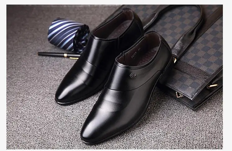 Мужские качественные туфли из мягкой кожи с микрофиброй; Новые Классические Кожаные Туфли-оксфорды; мужские деловые туфли; A53-52