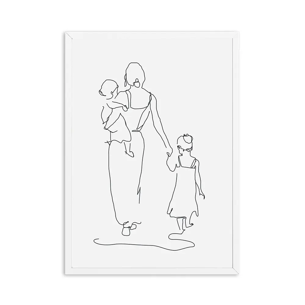 Mother-and-Daughters-Son-Art-Line-Drawing-Posters-Abstract-Minimalist-Wall-Art-Canvas-Print-Painting-Moder (6)