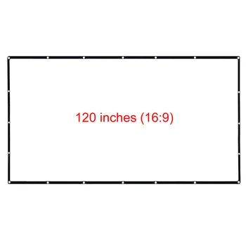 

120-inch Projector Screen 16:9 HD Portable Projection Screen Anti-Crease Indoor Outdoor Projector Movies Screen for Home Theater