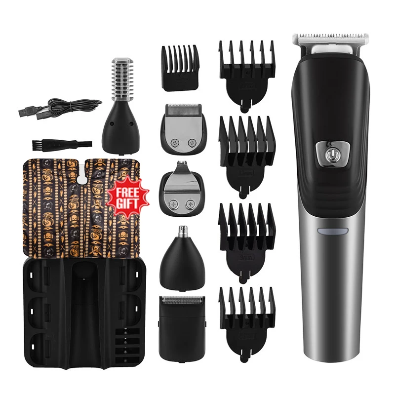 6 in 1 Shaving Machine Barbeador Beard Trimmer Rechargeable Hair Clipper Electric Nose Shaver Razor Led Indicator