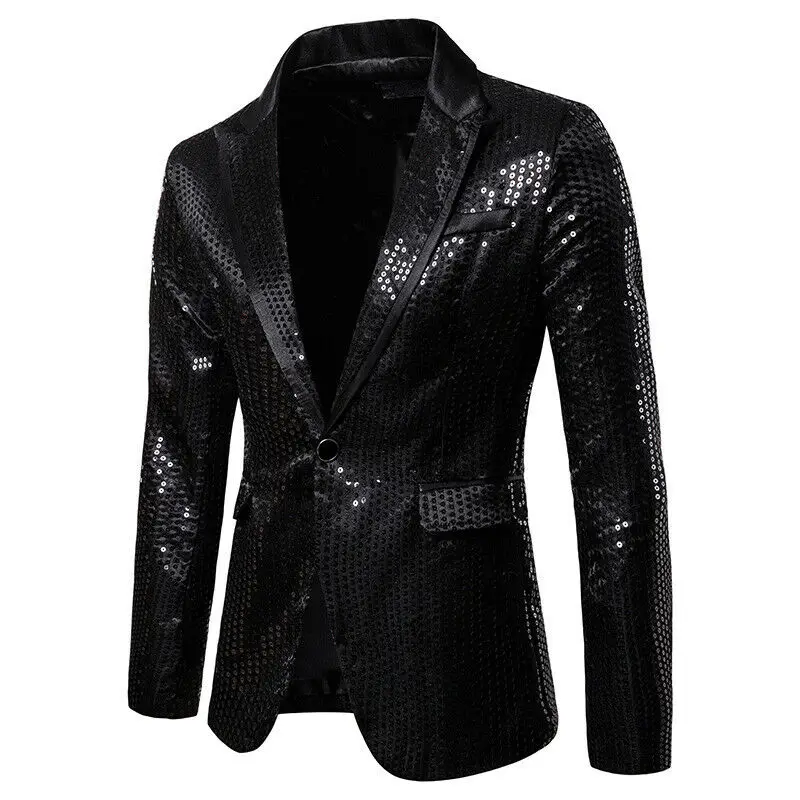 Ретро Роскошный мужской блейзер весенний модный бренд блестки ярче высокого качества хлопок Slim Fit мужской костюм мужские пиджаки