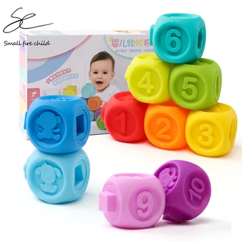 

Baby Toddler Toys Teethers Large Particle Cube Soft Glue Teether That Can Bite Puzzles Toy Rodent Mordedor Toys Babies 36 Months