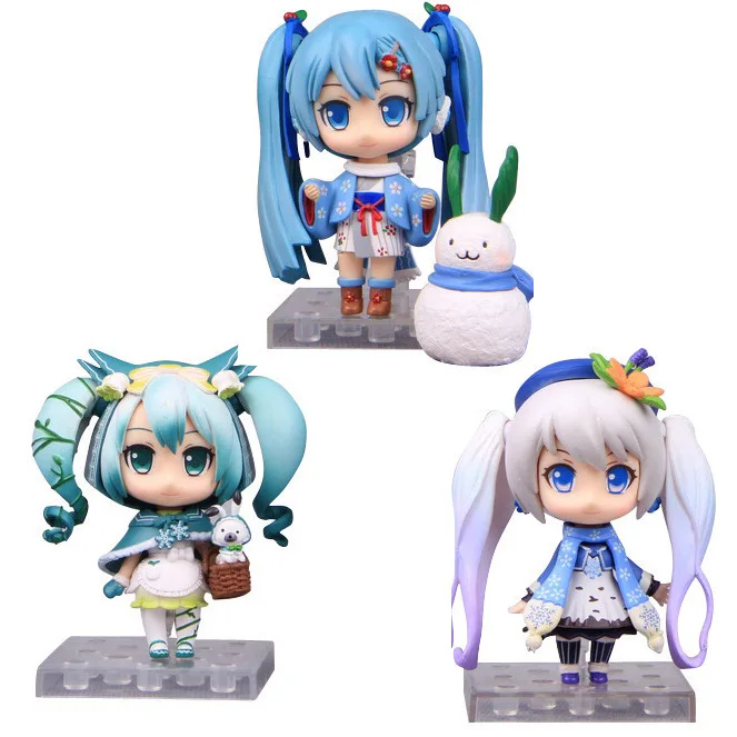 Аниме фигурки Hatsune модели 10 см виртуальный певец Мику игрушки мобильные
