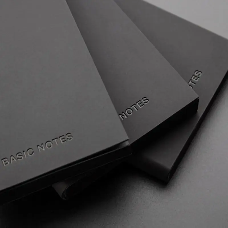 Creative Notebook Black Leather Cover Notepad Diary Planner Business Style Blank Line Pages School Office Supplies