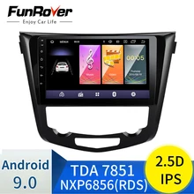 Funrover Android 9,0 четырехъядерный 10,1 дюймовый автомобильный Радио GPS Navi мультимедийный пл еер для 2013 Nissan QashQai X-Trail dvd