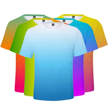 

Private custom Colourful Gradient t shirt Men Women kids Harajuku Clothes Store For customization 3D T shirt Tops color Cool Tee