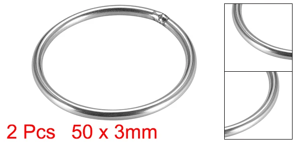 50x3mm Uxcell 2 шт уплотнительное кольцо из нержавеющей стали 30/40/50/60/79/80/90/100 мм внутренний диаметр 3-8 мм толщина обвязки Сварные Круглые Кольца - Цвет: 50x3mm