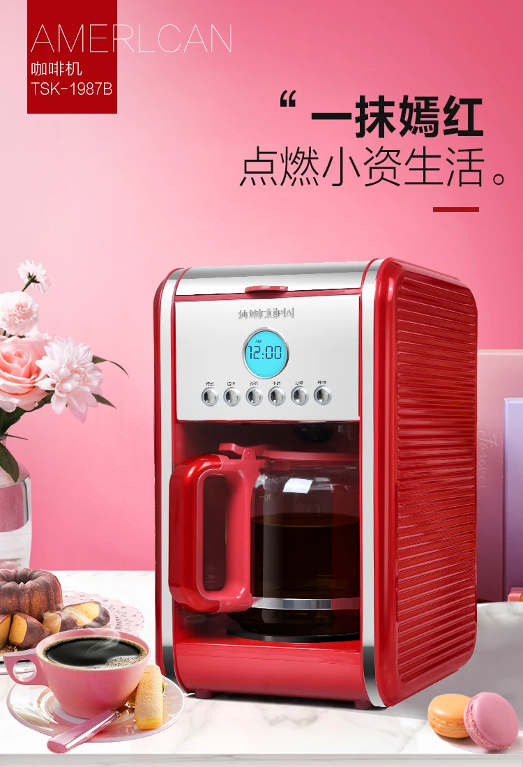 TSK-1987B Американский домашний маленький полный Yat-emer коммерческий кофе-машина холодного заваривания Кофеварка капельная Кофеварка