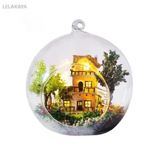 G016 Norway дерево дом самодельный стеклянный шар лес Строительство деревянные изделия ручной работы вилла сборка Детей популярный пазл Кукольный дом