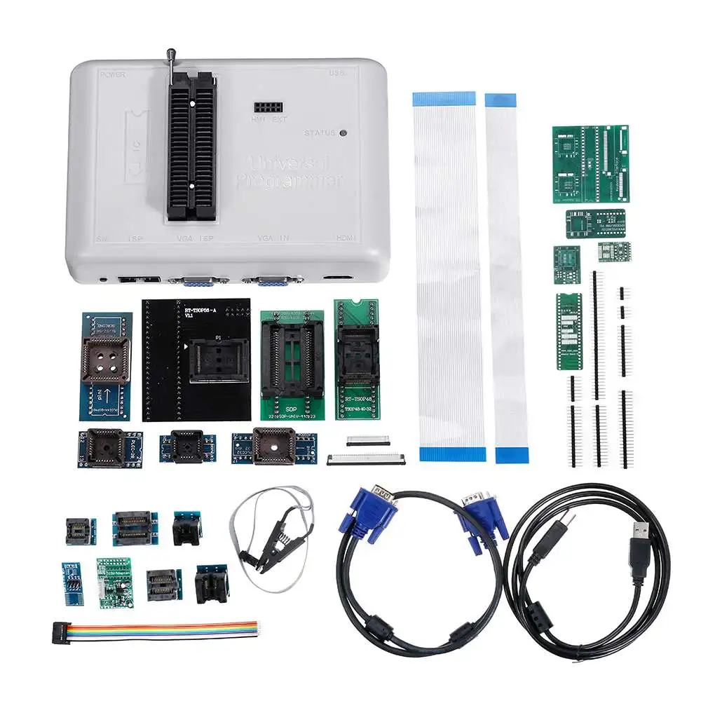 RT809H EMMC-программирование Nand Flash+ 16 адаптеров+ TSOP56 TSOP48 SOP8 TSOP28 адаптер+ SOP8 тестовый зажим с кабелями EMMC-Nand