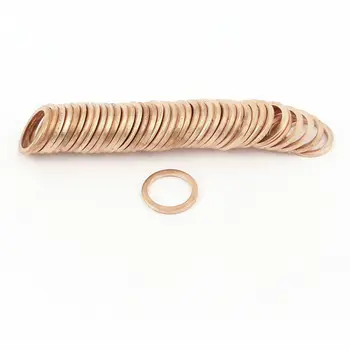 

50 Pcs 14mmx18mmx2mm Flat Copper Washer Ring Seal Gasket Replacement