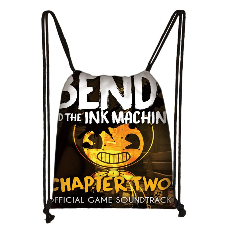 Bendy и чернильная машинка 3D мультфильм рюкзак мешок с кулиской Повседневная обувь для мальчиков и девочек рюкзак на шнурке сумки