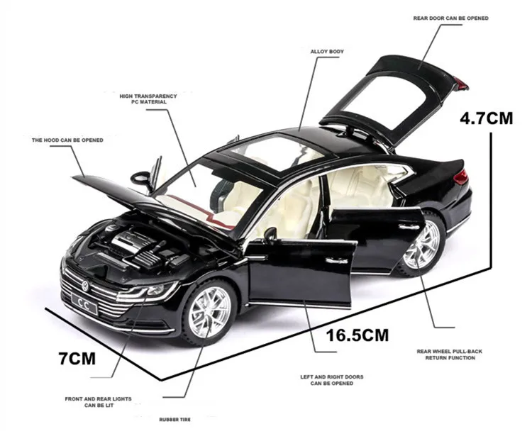 Горячая 1:32 CC роскошная модель сплава автомобиля, имитация литого металла звук и свет обратно к детям игрушки подарки