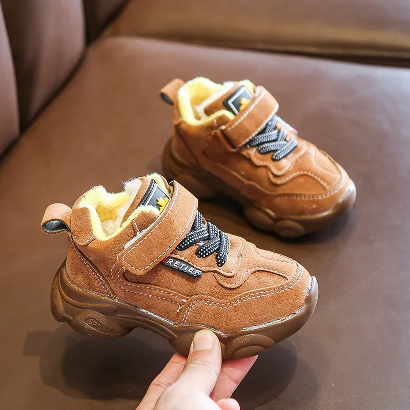2019Top quality Winter 1 to 5 year old plush warm baby sports shoes boys girls casual shoes outdoor cotton shoes kids sneakers