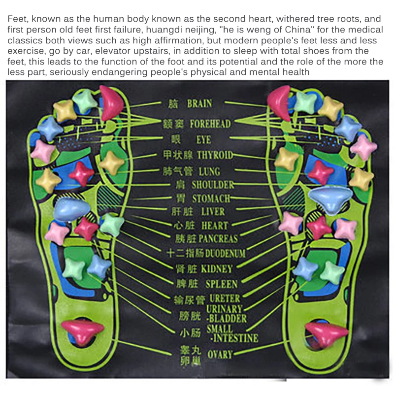 Massage Pad Pain Walk Stone Reflexology Mat Foot Relieve Mat Hiking Running Fitness Relax Portable Feet Care Massager Cushion