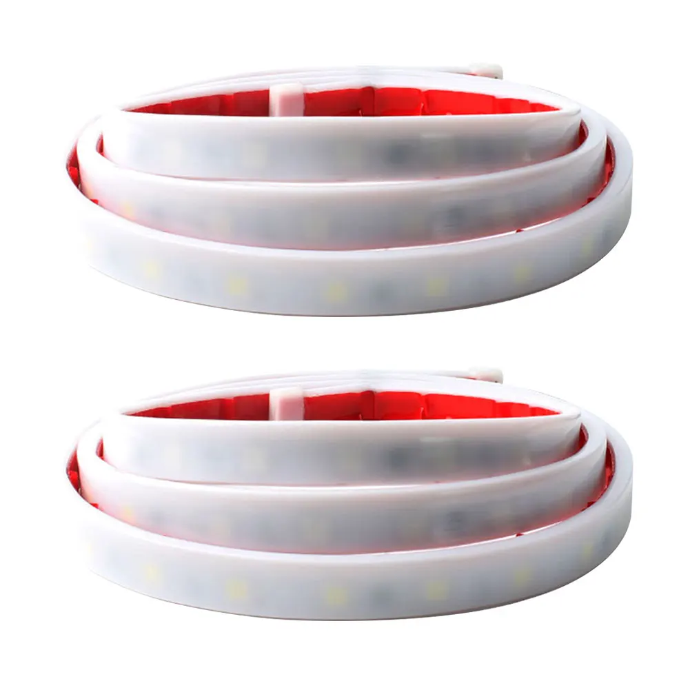 

2pcs Universal Dual Color Streamer Easy Install LED Lights Strip Safety Car Door Warning Lamp Anti Collision Flowing Flashing