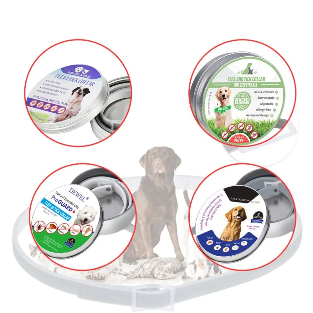 Essential Oil Dog Cat Collar Anti Flea Ticks Mosquitoes Insect Repelling Collars Mite Protection Adjustable Waterproof Collars