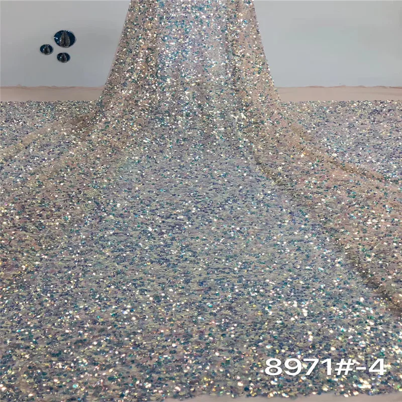 as picture4 Madison Высокое качество Блестки французское кружево в нигерийском стиле кружево африканская кружевная ткань для вечерние платья 5 ярдов/партия - Цвет: as picture4