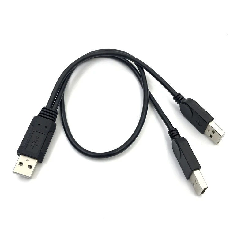 USB 2.0 A Male to 2 Dual Female Jack Y Splitter Hub Power Cord Adapter Cable Hot
