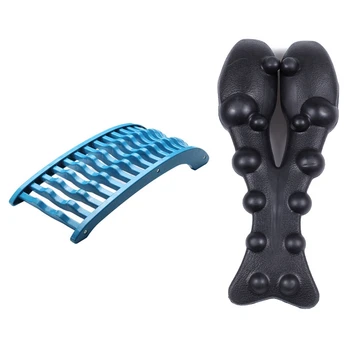 

Back Massage Board Brace Back Stretching Device Health Care(Black) with Cervical Vertebra Neck Relief Massager