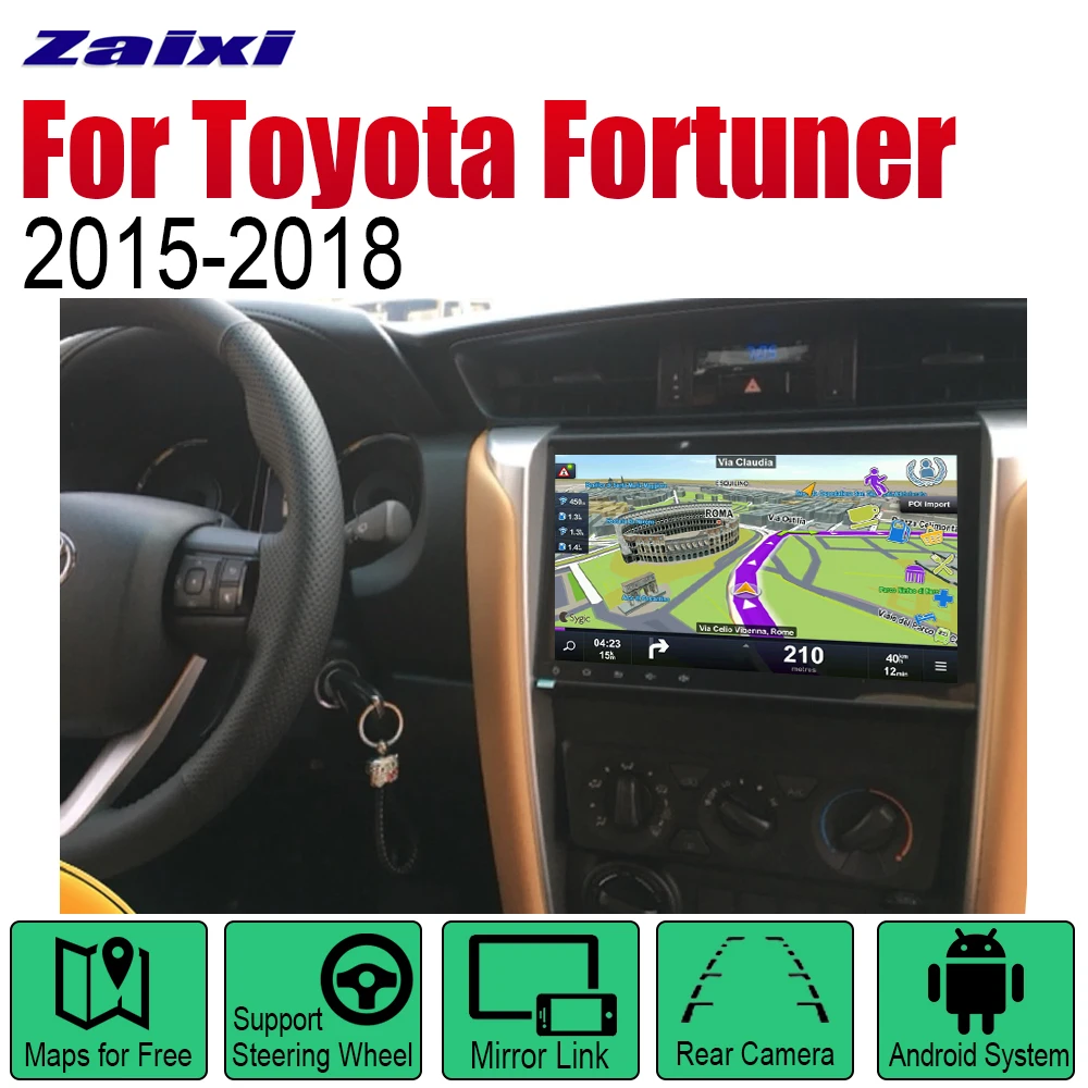 Автомагнитола ZaiXi 2 Din Android DVD для Toyota Fortuner SW4 2015 2018 автомобильный мультимедийный