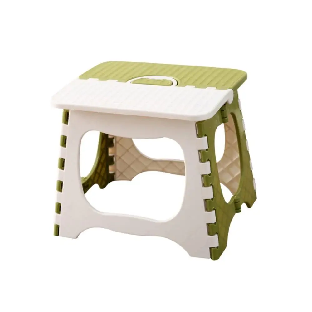Складной стул складной пластиковый портативный маленький стул скамья для детей дети взрослые уличные стулья для ванной комнаты - Цвет: GREEN L