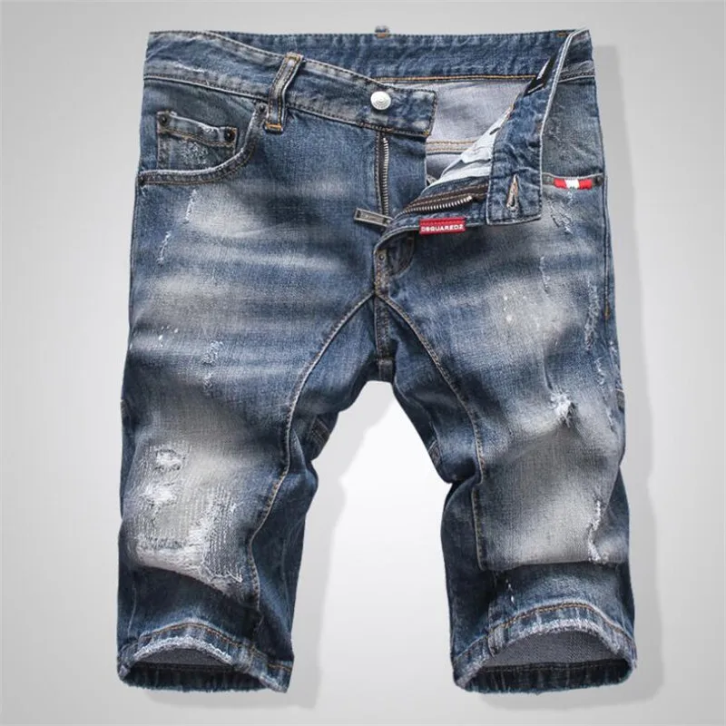 2020 New summer Style dsq brand jeans mens Slim Short jeans Men denim trousers zipper stripe hole blue hole Shorts jeans for men 2020 New summer Style dsq brand jeans mens Slim Short jeans Men denim trousers zipper stripe hole blue hole Shorts jeans for men