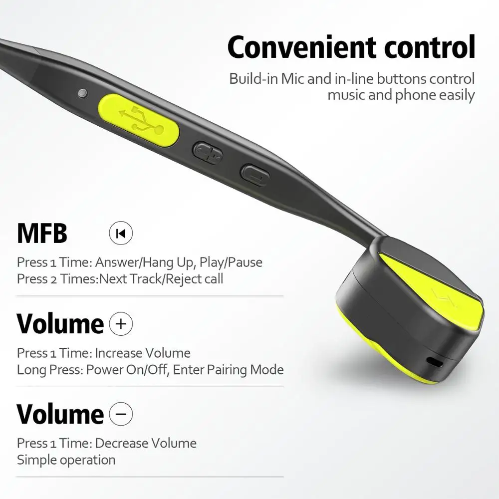 Auriculares Vidonn F1 conducción ósea auriculares Bluetooth 50 titanio oído abierto Auriculares dep