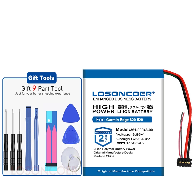 LOSONCOER 1450mah для Garmin Edge 820 Edge 520 361-00043-00 gps Батарея инструменты подставка держатель наклейки
