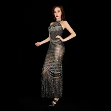 Танцевальный костюм, блестящие стразы, стрейчевая сетка, сексуальное платье для женщин, для дня рождения, для празднования, платья для ночного клуба, наряд с кристаллами