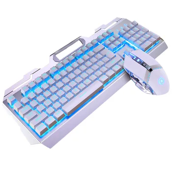 

Mechanical PC LED Backlight Desktop Computer Game Portable Luminous Gaming Keyboard Mouse Set Universal Office Work USB Wired