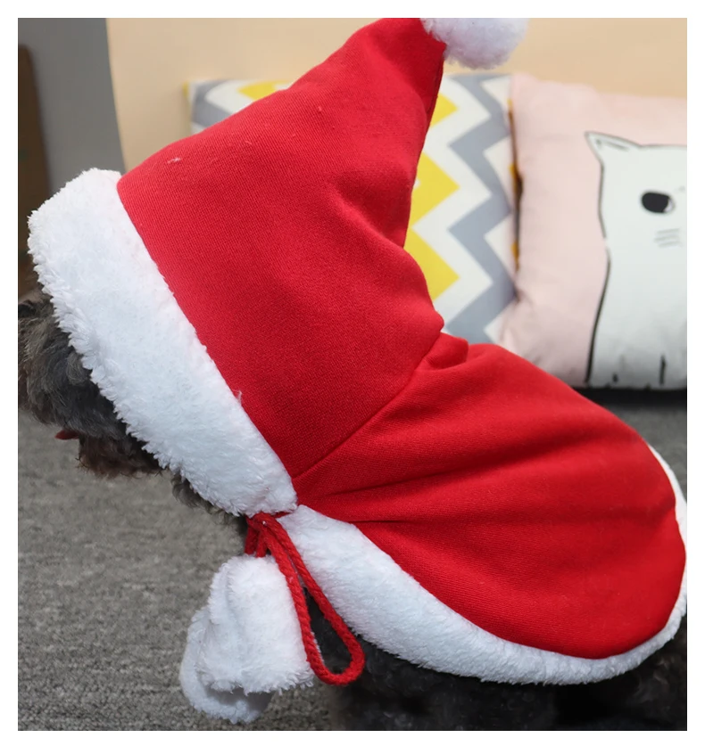 Merry Christmas Cat Одежда сохраняет тепло прекрасный зимний костюм для кошек милый костюм домашних животных тканевые украшения красный зеленый щенок костюмы для животных