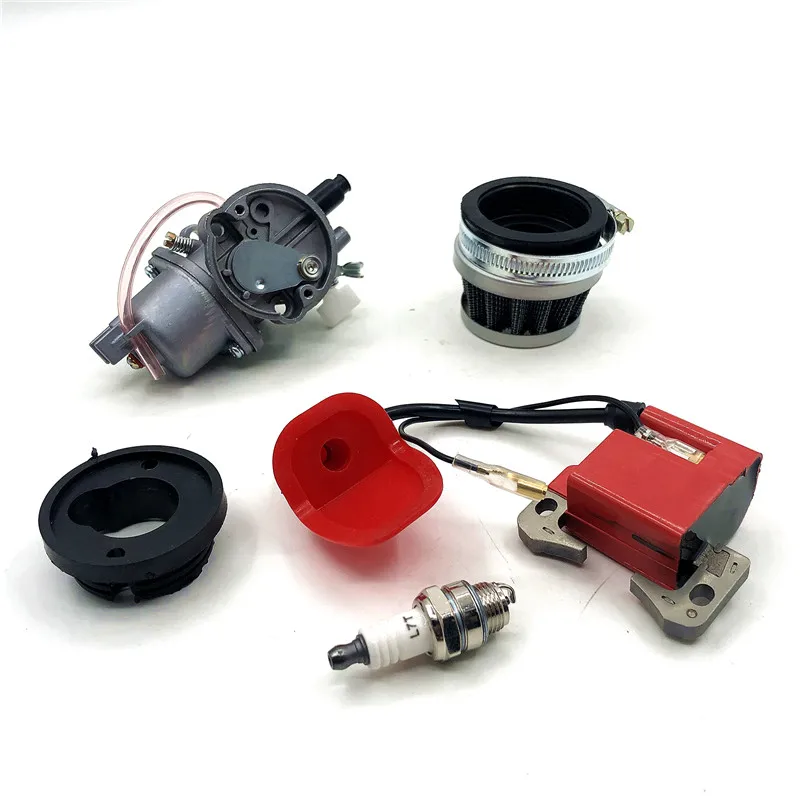 Карманный велосипед 47cc 49cc двигатель carb Карбюратор с воздушным фильтром Pod 2 тактный для мини квадроцикла ATV Dirt Bike MiniMoto Go Kart Buggy - Цвет: Silver C